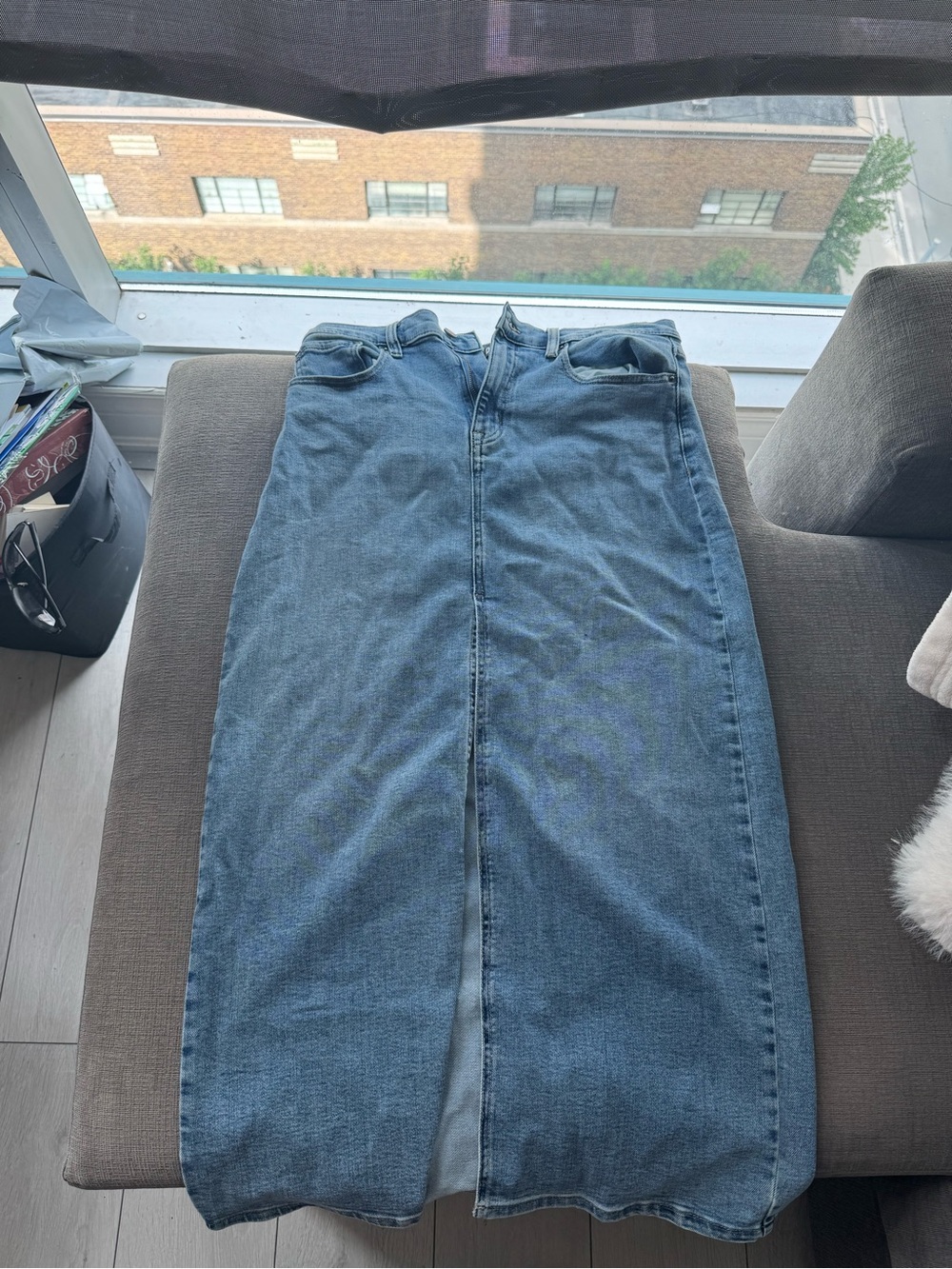 DKNY Blue Denim Maxi Skirt